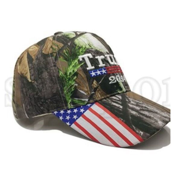 Trump One Size Campaign Baseball Hat Cap Green Camoflauge Print MAGA USA New - Picture 5 of 6